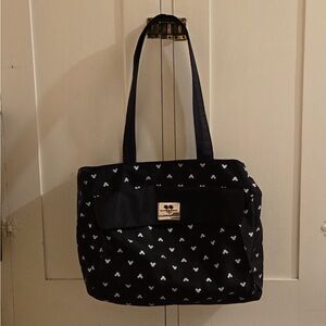 Walt Disney World Black and White/Silver Mickey Mouse Head Silhouette Tote Bag